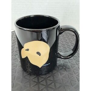 Vintage 1986 Phantom of the Opera Coffee Mug Black Gold Mask Musical Theater